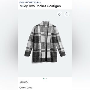 Evolution by Cyrus Gray Plaid Coatigan Stitch Fix